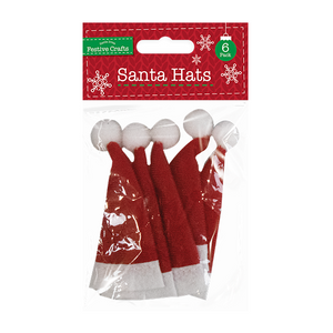 Santa Hat Embellishment (6 Pack)