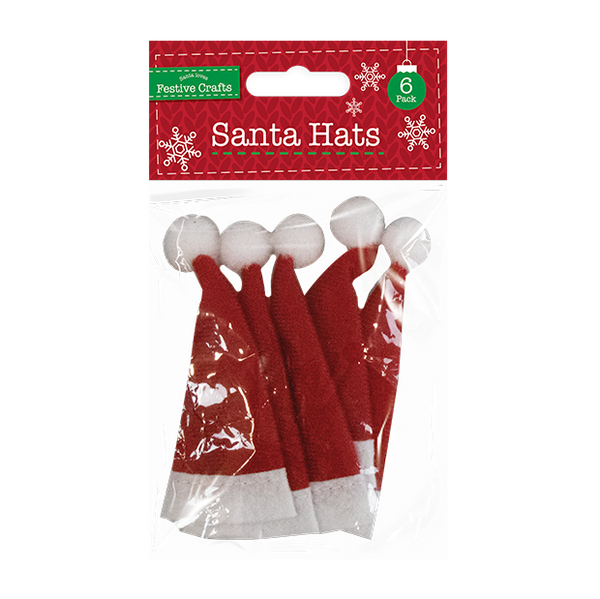 Santa Hat Embellishment (6 Pack)