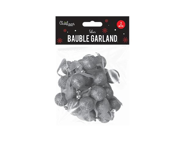 Silver Bauble Garland - (2m)