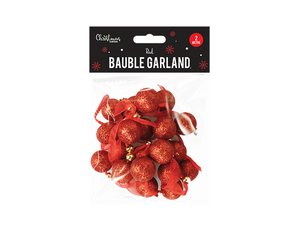 Red Bauble Garland - (2m)