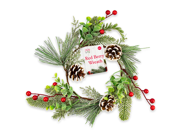 Pine Cone / Red Berry Wreath- ( 25cm)