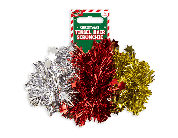 Tinsel Hair Scrunchies - (3 Pack)