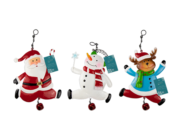 Christmas Hanging Metal Character with Bell - (29cm)