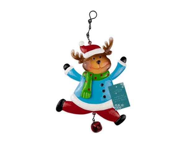 Christmas Hanging Metal Character with Bell - (29cm)