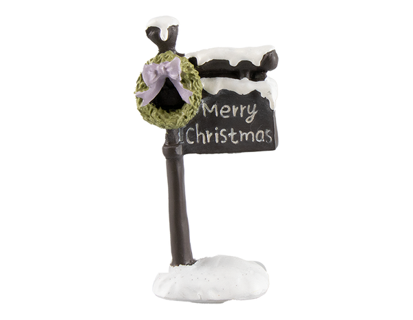 Festive Christmas Post Sign Ornament in 3 Assorted Designs